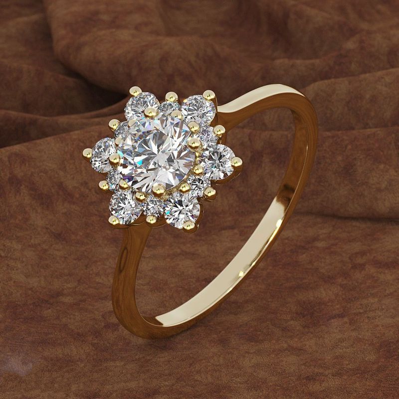 Zhen Rong's New Creative Snow Women's Rose Gold Plated Simulated Diamond Ring_voghion.com