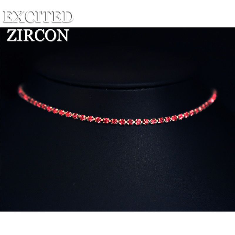 Hot selling single row full diamond simple and fashionable rhinestone necklace, bridal necklace_voghion.com