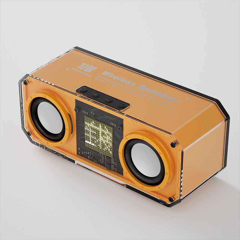 Mecha Pixel Transparent Speaker Audio Bluetooth HIFI Sound Quality Wireless Subwoofer Internet Celebrity Same Style_voghion.com