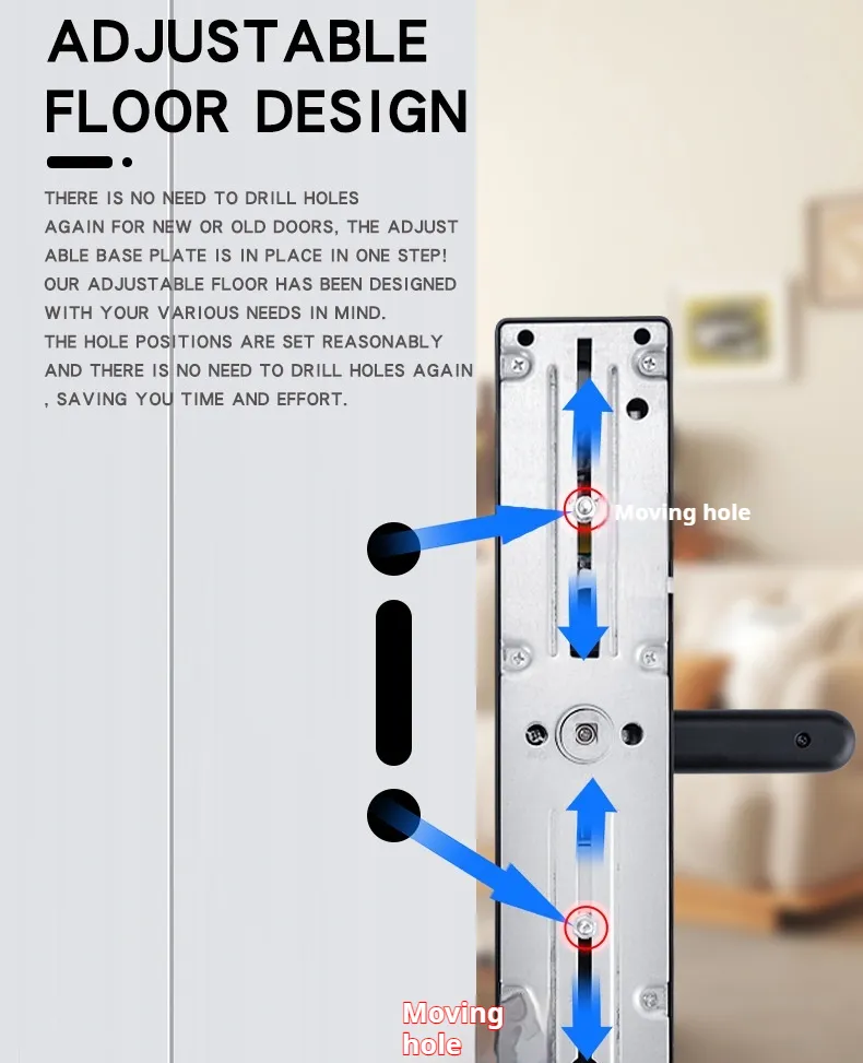 Serrure à graffiti pour porte d'appartement en bois, serrure intelligente par mot de passe, serrure électronique à empreinte digitale pour porte en bois_voghion.com