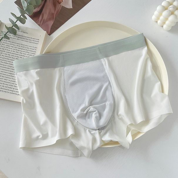 Orange banana convex new ice silk seamless underwear with high elasticity, breathable mesh, thin inner lining,_voghion.com