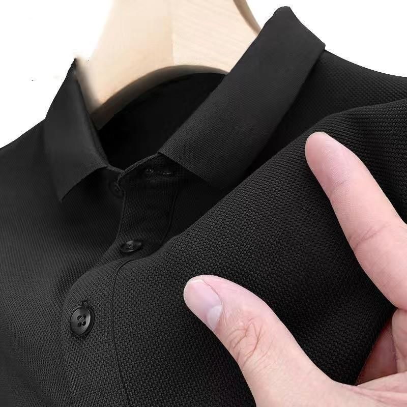 Senma Group GENIOLAMODE T-shirt a maniche corte per l'estate polo in cotone perlato, versatile top da uomo_voghion.com