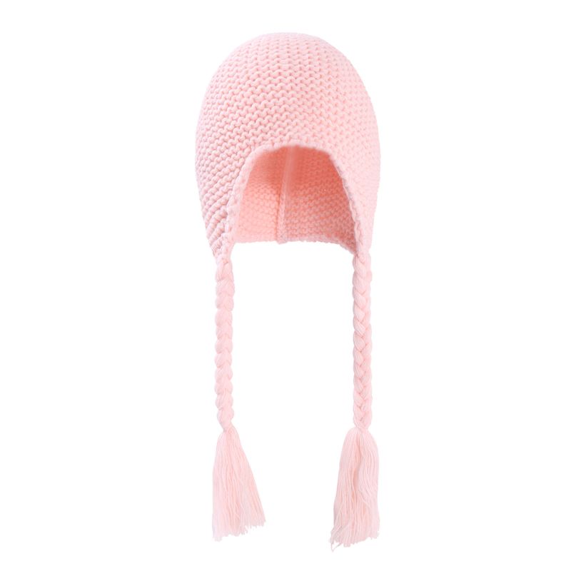 Baby clothing Solid color knitted baby hairball hat_voghion.com