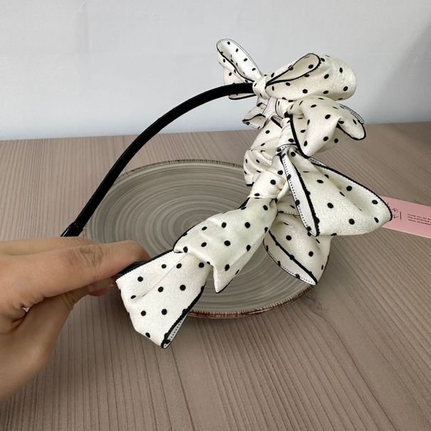 Faixa de cabelo feminina estilo coreano de alta qualidade, faixa de cabeça com bolinhas, estilo doce, simples, famosa na Internet, grampo de cabelo antiderrapante_voghion.com