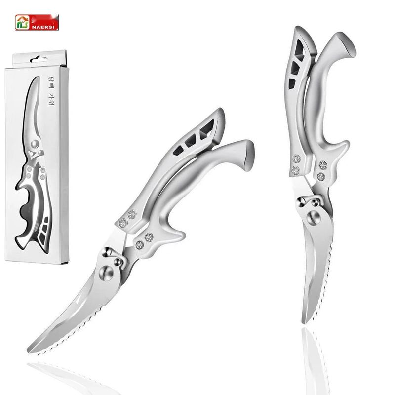 New Alloy Gold Strong Chicken Bone Russian Diamond Kitchen Scissors_voghion.com