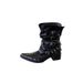 2025 Summer Women's Martin British Style Square Toe Chunky Heel Studded Short Western Cowboy Boots_voghion.com