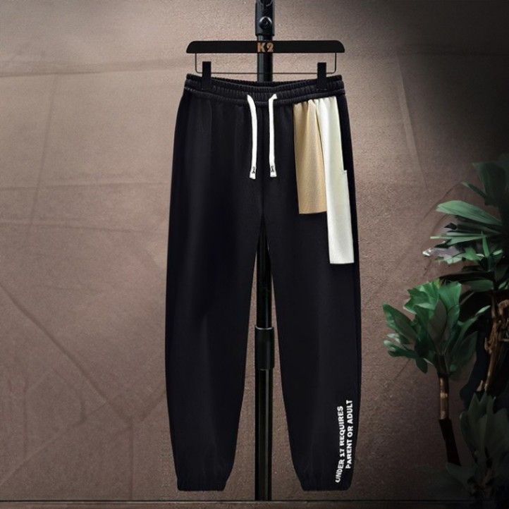 Herrenbekleidung Frühling und Herbst neuer Rundhalspullover mit Hosenanzug Herrenstil Modetrend lockere Sportfreizeit All-Match-Zweiteileranzug_voghion.com