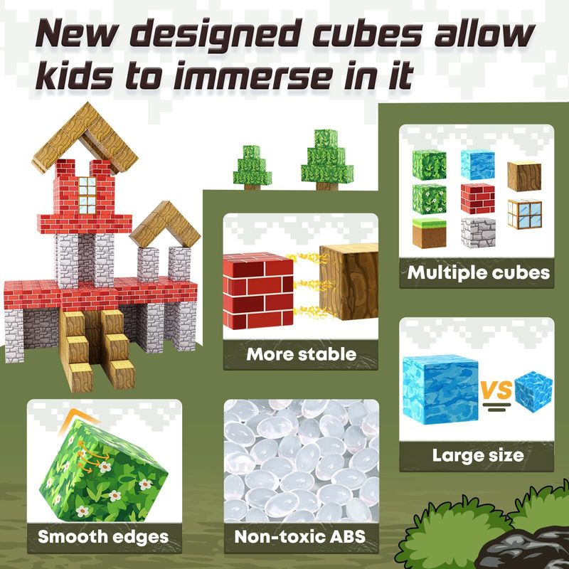 Cross Border MC Magnetic Block New Product Mini World Scene Assembly Building Blocks Forest Snow Children's Educational Toys_voghion.com