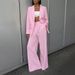 Damenbekleidung Casual All Match Langarmshirt Weite Hosen Hosenanzug Rosa Herbst Neuer Zweiteiliger Anzug_voghion.com
