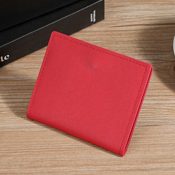 Kartenetuis Kurze Damen Geldbörse Einfache Auto Naht Textur Ultradünne Multi-Card Geldklammer Frau_voghion.com
