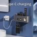 UV Smart Toothbrush Holder Sterilizer Electric Drying Storage Rack Wall-Mounted No Drilling Required_voghion.com