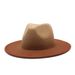 New style large brimmed woolen top with gradient dual color jazz hat, autumn winter men's and women's hats, felt hat_voghion.com