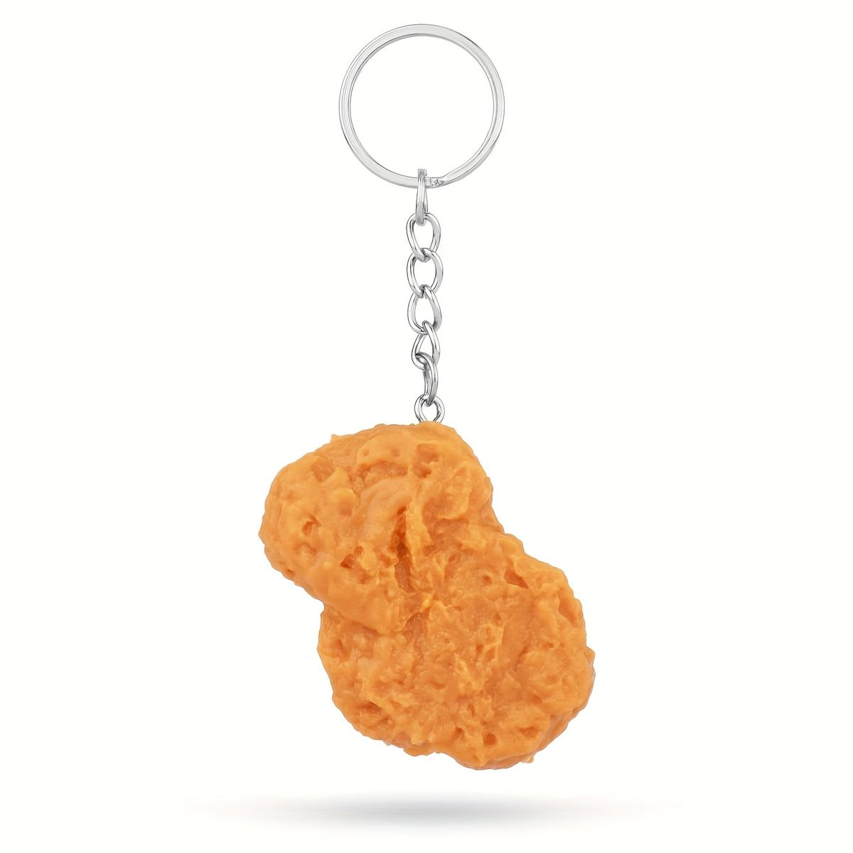 Simulated Chicken Block Keychain, Creative Food Imitation Keychain, Fun And Cute Fried Chicken Gold Nugget Keychain Suitable For Suitcases, Handbags_voghion.com