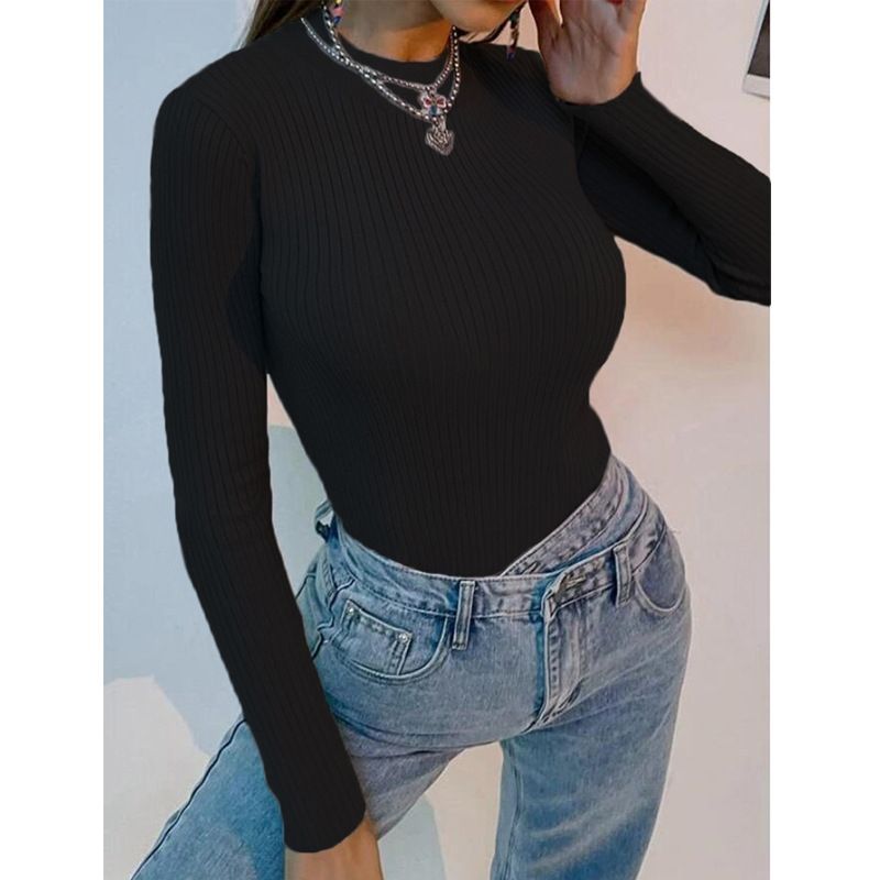T-shirt haut à col roulé pour femme_voghion.com
