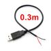 Câble d'extension d'alimentation USB 2.0 5 V, 2 fils, prise mâle, 0,3 m/1 m/2 m_voghion.com
