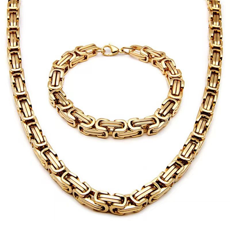 Selling Hot Gold Hip-Hop Titanium Steel Cuban Necklace Sweater Chain For Men_voghion.com