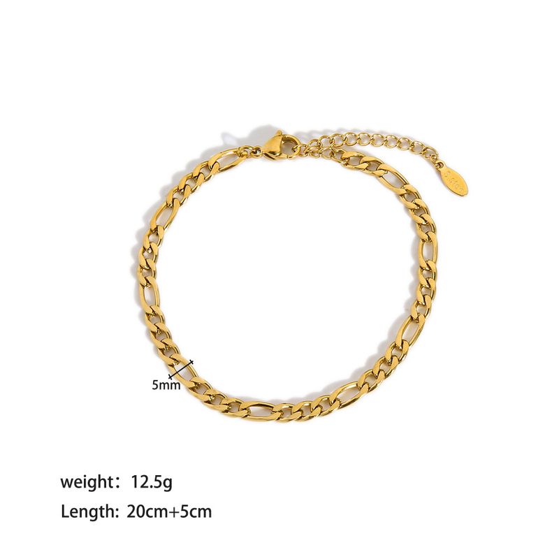 Women's Jewelry Titanium Steel Anklet Women's Simple And Versatile Stainless Steel K Gold Foot Jewelry Does Not Fade Anklet_voghion.com