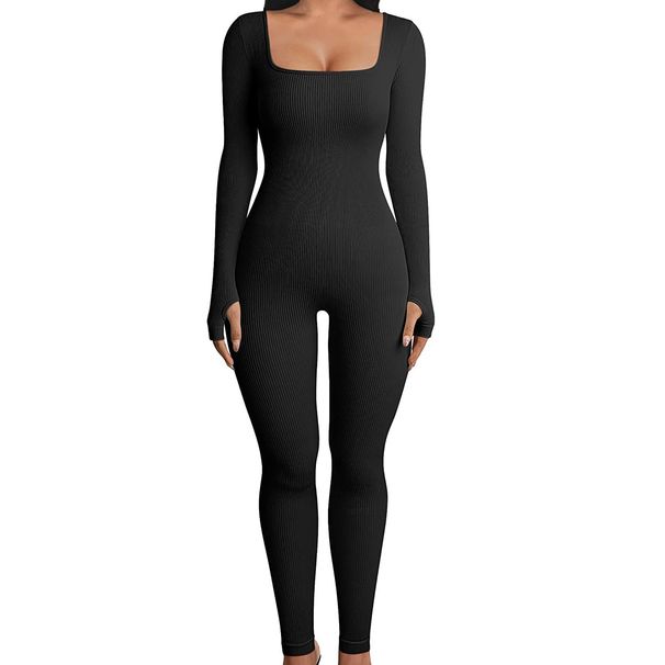 2023 Höst Vinter Sömlös One Piece Sports Fitness One Piece Tight Långärmad Yogadräkt Set_voghion.com