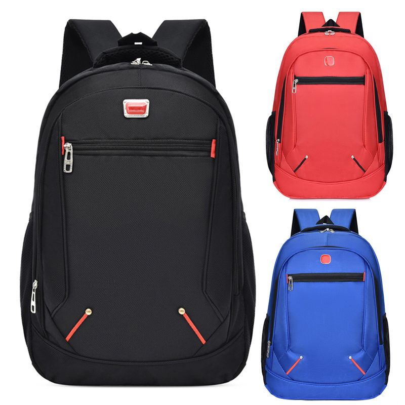 Lihao Laptop-Rucksack, einfarbig, lastreduzierend, große Kapazität, Büchertasche für Mittelschüler, Rot, Einheitsgröße_voghion.com