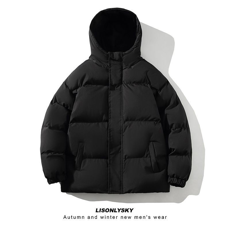 "Korean Streetwear Hooded Puffer Jacket – Thickened Cotton Winter Coat With Slim Fit Silhouette ( Detachable Fur Trim, Y2K Revival)"_voghion.com