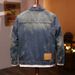 Guangzhou Xintang jaqueta jeans masculina outono e inverno tendência moda nova lapela solta casual versátil jaqueta_voghion.com