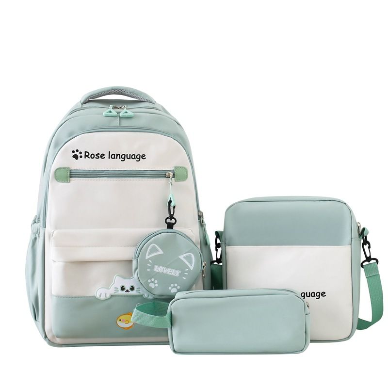 Set di zaini scolastici unisex - Zaino in nylon di grande capacità con spallacci imbottiti, set da 3 pezzi per studenti_voghion.com