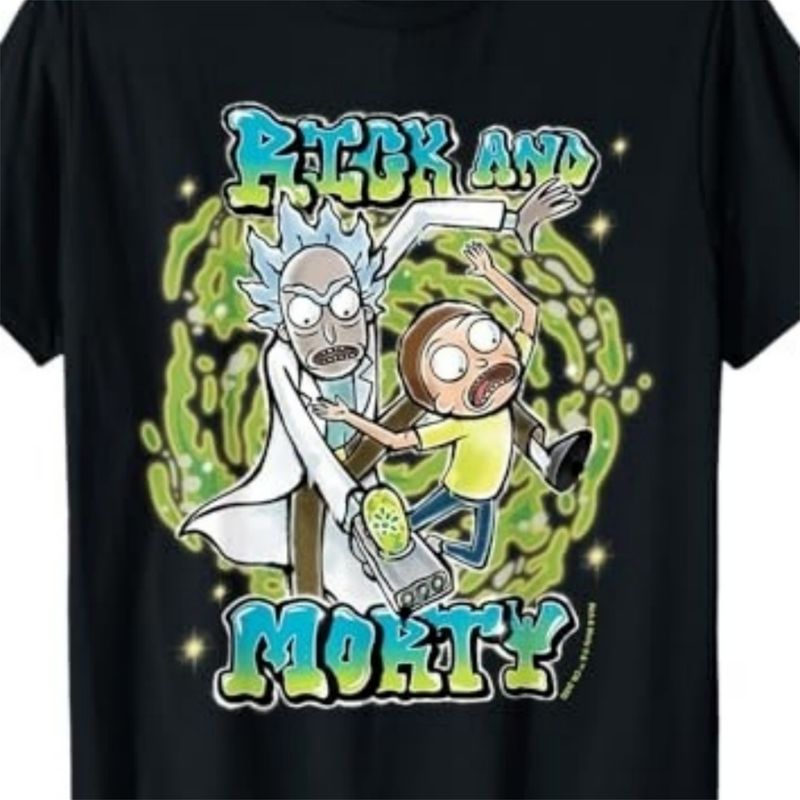 Rick & Morty Graffiti Portal T-Shirt._voghion.com