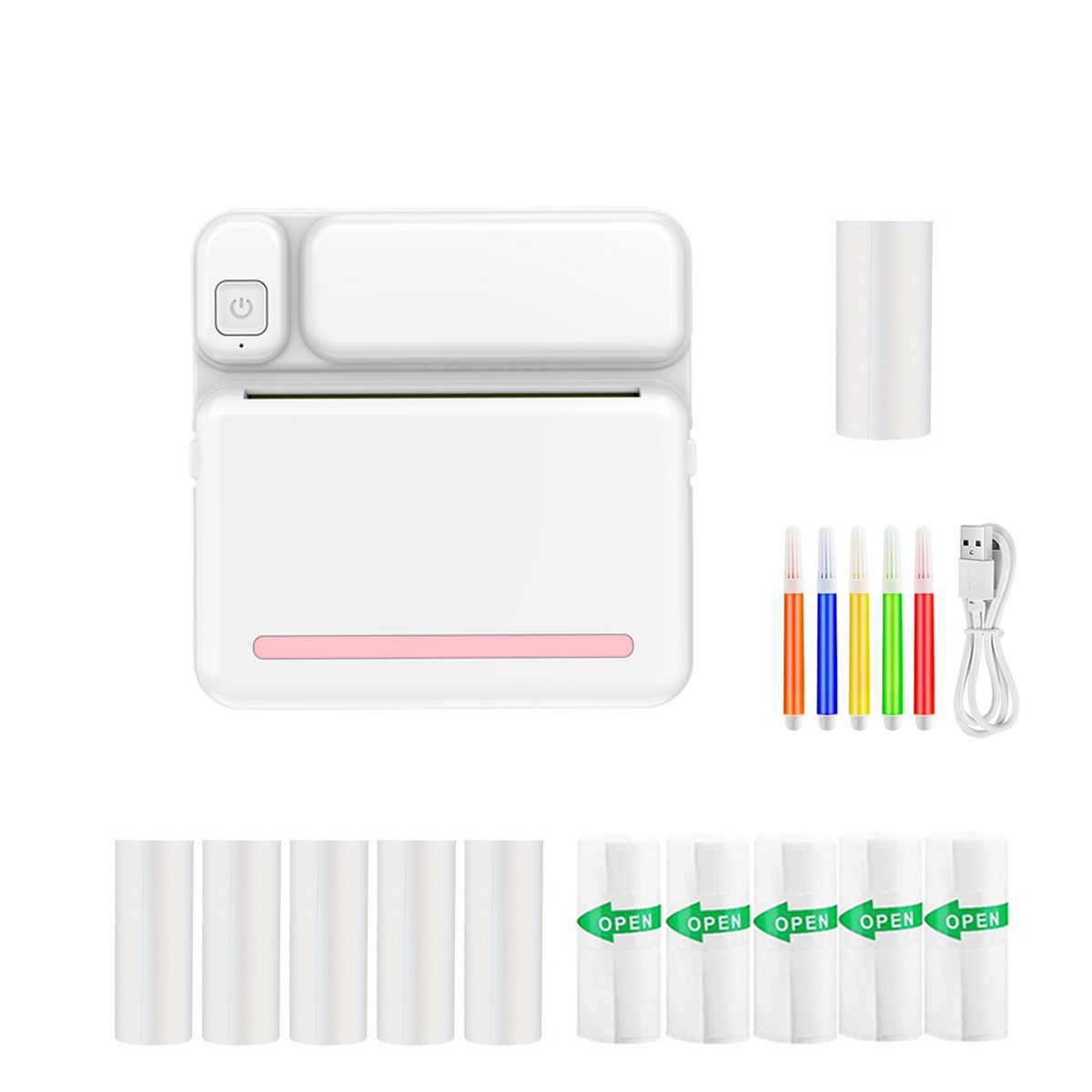 Mini Pocket Printer Wireless BT Thermal Printer With Thermal Paper Portable Printer For Photo Label Image Study Note Painting_voghion.com