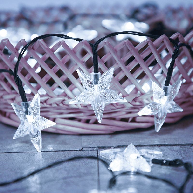 LED Solar Bubble Star Light String LED udendørs vandtæt gårdhave have stjerne dekorativ lys_voghion.com