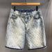 Herrenbekleidung Neue Jeansshorts mit Sternenhimmel-Muster Herren-Sommermode Lässige Straight Tube Fashion Brand Retro-Shorts_voghion.com