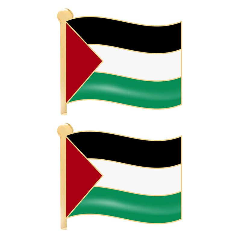 Yamaler 2 stk Gratis Palæstina Flag Emalje Broche Metal Palæstina Land Flag Lapel Pin Klassisk Badge Tøj Taske Tilbehør_voghion.com
