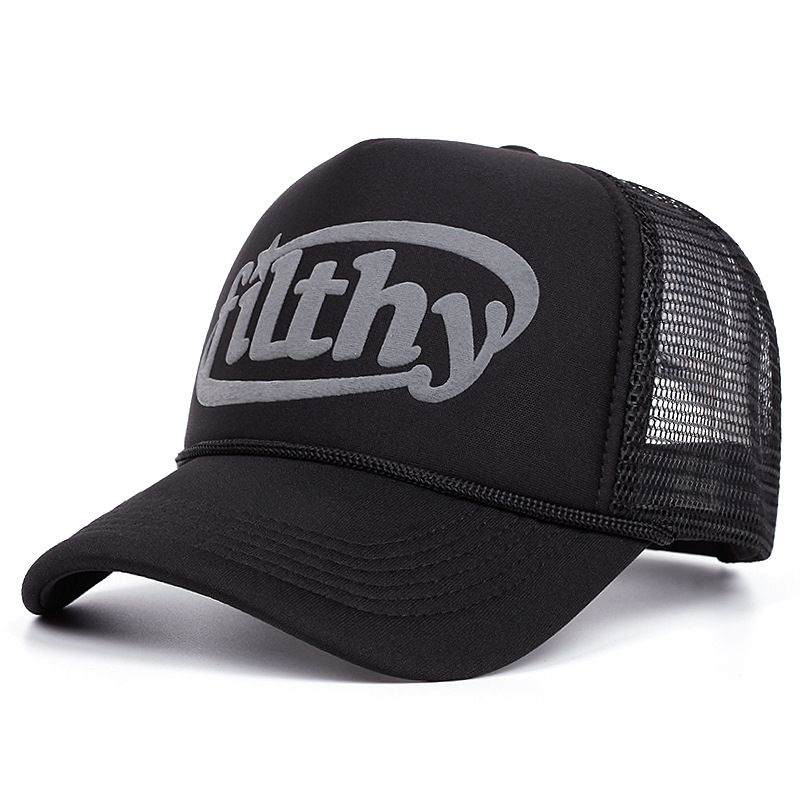 Filthy 3D Printed Baseball Outdoor Sponge Peaked Cap Summer Breathable Mesh Trucker Hat_voghion.com