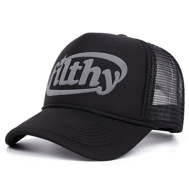 Filthy 3D Printed Baseball Outdoor Sponge Peaked Cap Summer Breathable Mesh Trucker Hat_voghion.com