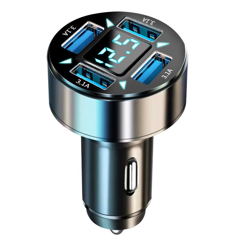 Car Chargers New Heart Shaped Five Port Car Charger Fast Charging Head Cigarette Lighter Conversion Head Multi Function Digital Display Multi USB_voghion.com