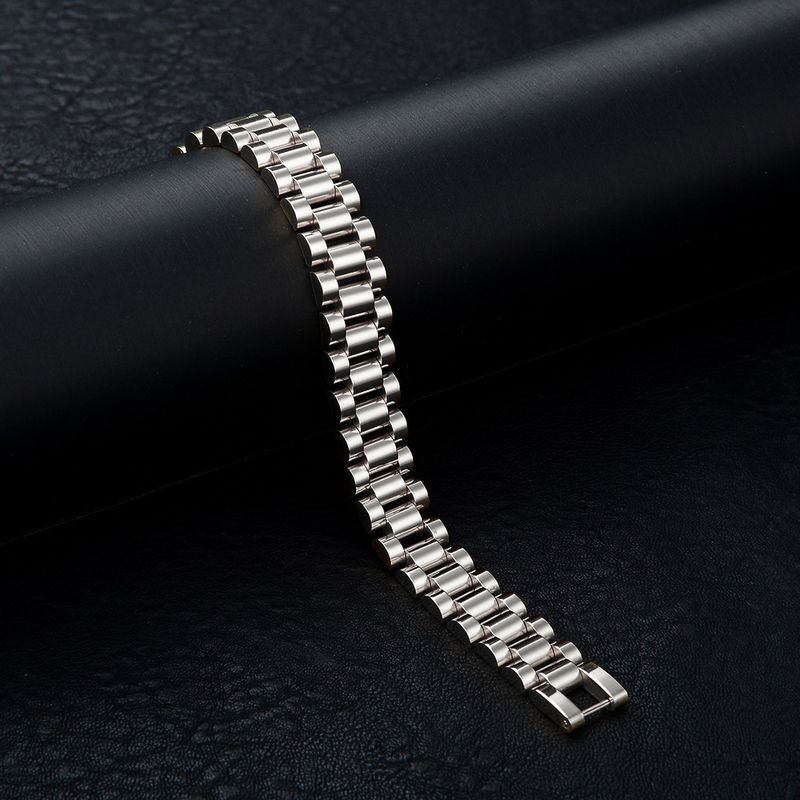 Minimalist Fashion Hip-Hop Titanium Steel Strap Design Trendy Non-Fading Wristband Couple Bracelet_voghion.com