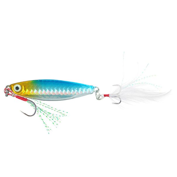 Luya Verstäerkt Fieder Dräi Haken Slow Shake Blade Glitter Bait Haart Köder Fëschgeschir_voghion.com