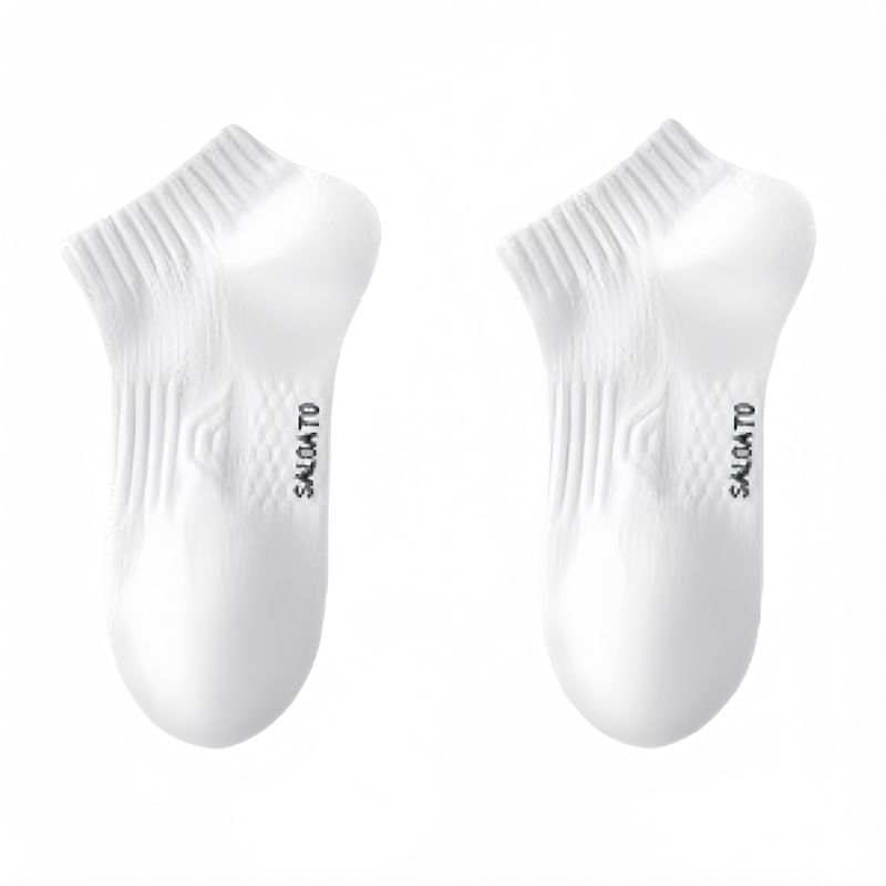 Socks, men's short pure cotton medium tube socks, summer thin outdoor sports, running, white basketball socks_voghion.com