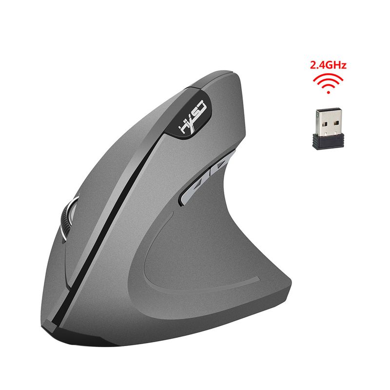 HXSJ Ergonomic Vertical Mouse With 2.4GHz Wireless, 2400DPI Adjustable, 6-Button Design, Comfort Fit For PC/Laptop_voghion.com