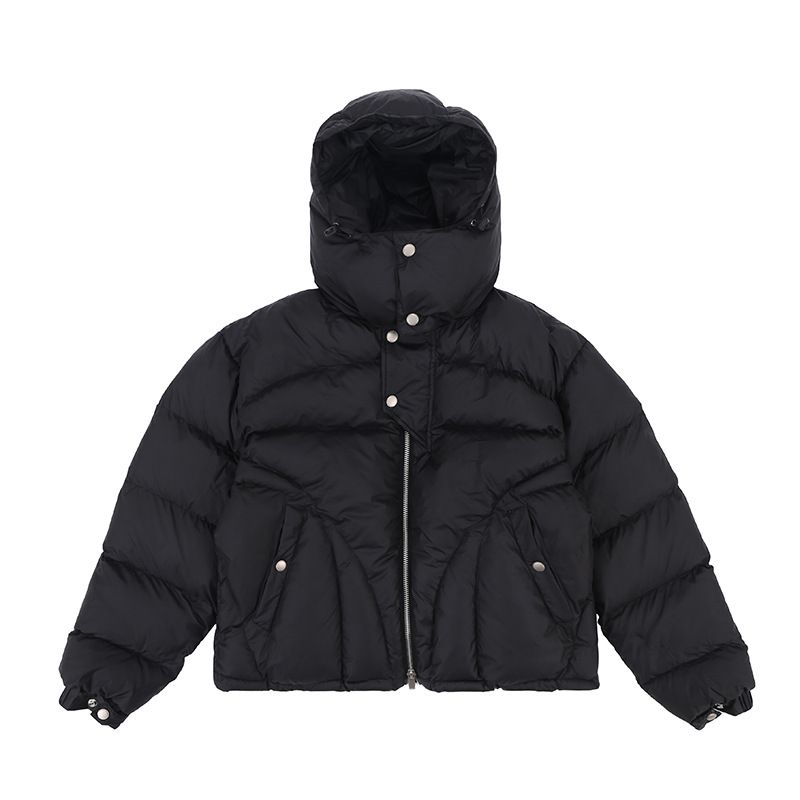 Men's Clothing Niche Functional Design Hooded Warm Thickened Solid Color Casual Cotton Jacket_voghion.com