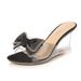 Fairycore Crystal Bow Slides Korean Summer Wedge Sandals For Women Elegant Rhinestone Decor Comfortable Platform Heels_voghion.com