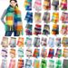 Schal für Damen, Winter, AC, doppelter Regenbogen, karierter Schal, langes Seepferdchenhaar, kontrastierender Ausschnitt, gleiche Fransen für Herren_voghion.com