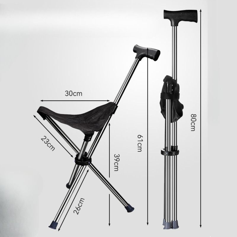 New Multifunction Trekking Stick Practical Supports Outdoor Chair Design Walking, For Mountaineering Hiking Seniors Traveling_voghion.com