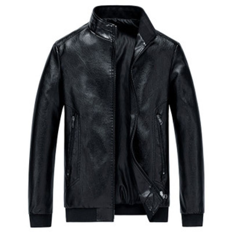 [UrbanEdge] Herren PU-Lederjacke in Übergröße – Modischer Biker-Stil | Winteroberbekleidung_voghion.com