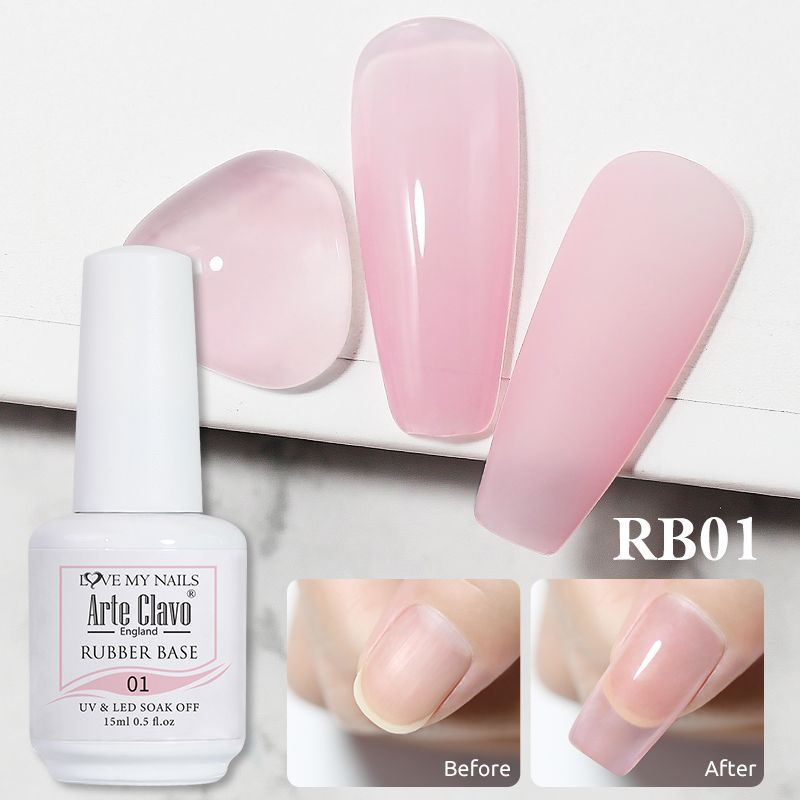 Arte Clavo couleur couche de Base en caoutchouc vernis à ongles Gel 15ml vernis Pastel Semi Permanent gelée rose blanc français vernis à ongles_voghion.com