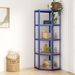 5-Layer Corner Shelf Blue Steel&Engineered Wood_voghion.com