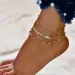 Fußkettchen Wukalo Boho Strass Herz Anhänger Fußkettchen für Frauen Böhmischen Sommer Strand an Fuß Knöchel Armbänder Schmuck_voghion.com