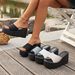 Thick-soled Round One-line Outside To Wear New Summer Wedge Plus Size Women's Fashion Sandals_voghion.com