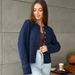 Women's Chunky Knit Cardigan With Colorful Buttons - Oversized Casual Sweater For Fall & Winter - Grey/Burgundy/Navy_voghion.com