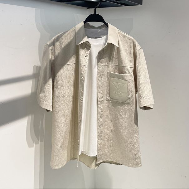 Meeste rõivad Suvine lühikeste varrukatega särk Meeste kallihinnaline Ameerika vabaaja Khaki mood poolvarrukatega kena jope_voghion.com