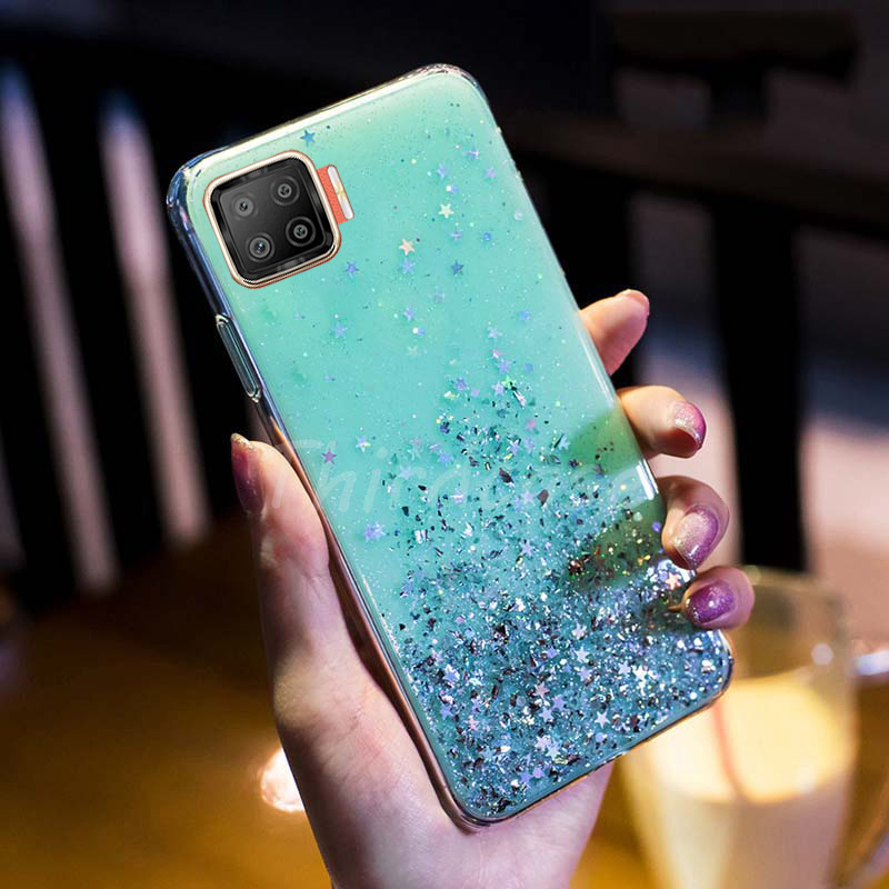 Sequins Glitter Silikoonist ümbris OPPO F19 Pro+ F17 F9 F11 Pro Crystal põrutuskindel kate OPPO A36 A96 A73 A74 A93 A94 A95_voghion.com